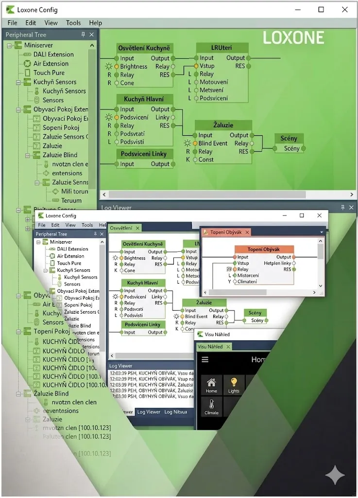 Programování logiky v aplikaci Loxone Config